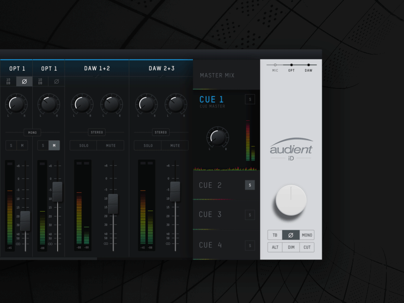 Audient Demo. Cue Transition animation audient audio audio app ease in interaction knob microinteraction motion motiongraphics volume