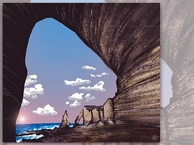 Normandy drawing etretat falais france illustration normandy sea sketch