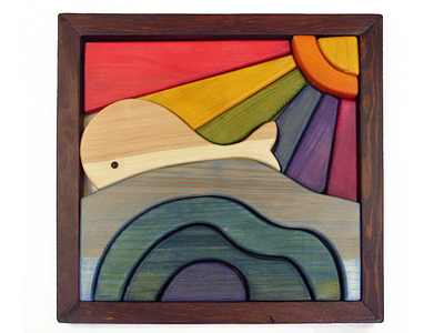 Whale Puzzles colours fish handmade puzzle whale wood wooden