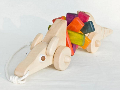 Armadillo - wooden toy armadillo children pull toy toys wood