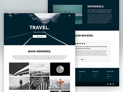 Travel Landing Page drive hotels landing page reviews road tourist travel trip web webpage website