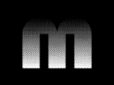 M Dribbble 36daysoftype blackandwhite geometric halftone letter lettering m ociostudio shapes type