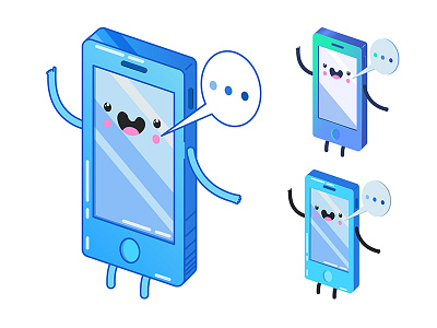 Lil Phone apple character cute design device hello illustration iphone message phone