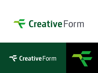 Creativeform collection creative f form green grid identity logo minimal