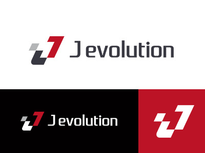 J Evolution collection evolution identity japan logo minimal red smbolmark