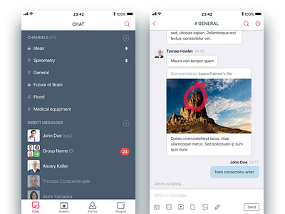 Chat for doctors app chat group ios ui ux