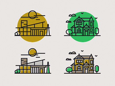 Bi-Coastal branding home identity illustration