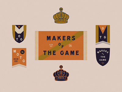 Makers basketball branding crownm banner illustration