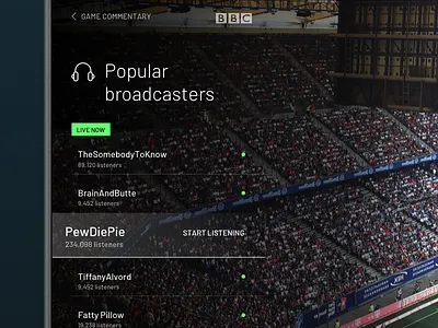 Custom broadcast bbc broadcast future cast interaction live sport television tv ui userinterface youtube