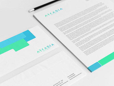 Arkadia University brand corporate design logo mockup