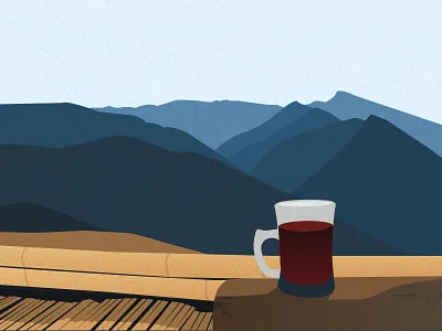 Hill Range - Illustration grain hill illustration mountain nature noise resort tea