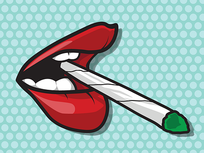 Lips design illustration illustrator joint lips mouth retro smoke