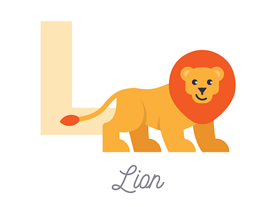 L is for Lion alphabet animal baby icon illustration l letters lion