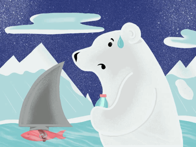 Tricked bear process bear drawing fish illustration polar bear process tricked tricky
