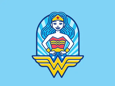 Superhero Badge - Wonder Woman badge challenge character clean fun logo iconic superhero