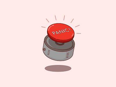 Panic button! button flat icon illustration panic sticker vector