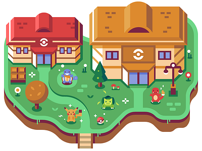 Pokémon - Discord Overworld Snippet bulbasaur charmander mural nintendo pikachu pokeball pokecenter pokemon squirtle video game