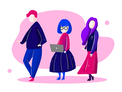 Team Characters illustration ui design