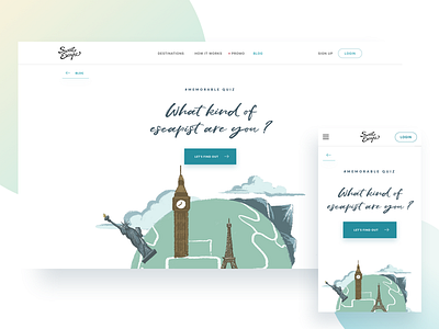Quiz - What kind of escapist are you ? interactive quiz ui ux web