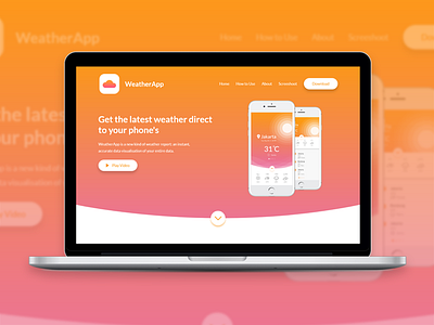 Landing Page for WeatherApp adobe xd landing page ui design web design