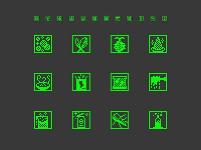 Ace Baker: icons alien icons ingredient pixel retro ui