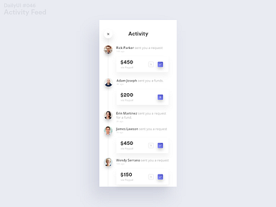 DailyUI Challenge #047 - Activity Feed 047 activity app dailyui design feed ui ux