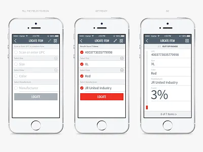 Checkpoint Systems Mobile - Locate item flow iphone locate locate item logistics saas scan storage warehouse