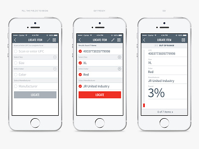 Checkpoint Systems Mobile - Locate item flow iphone locate locate item logistics saas scan storage warehouse