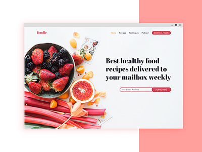 UI Design - Landing Page Desktop (above the fold) blog desktop dribbble food landing landingpage ui uidesign