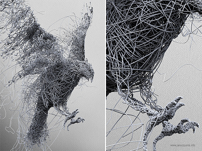 Birdy 3d draw generative illustration januszjurek lines procedural