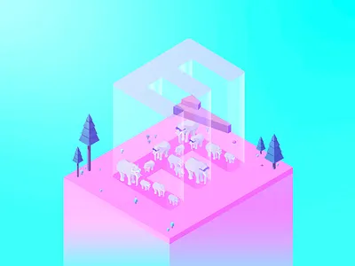 36 Days E alphabet colored elephant glasses goodtype illustration illustrator isometric letters type typography vector