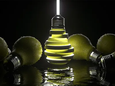 Lampear 3d abstract art banana c4d cinema4d concept coronarender design maxon pear rendering