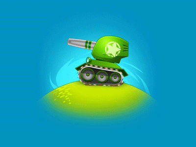 Tank 2d animation blue loop motion photoshop tank