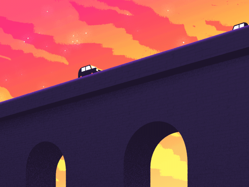 M - 36 Days of Type 36daysoftype arch bridge cars sunset type art typography