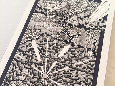 Sketchbook drawing black and white crosshatching doodle draw drawing ink paper
