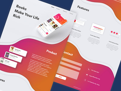Book App Landing Page landing page sketch ui
