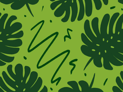 many green, much monstera hand drawn monstera nature organic pattern tropical