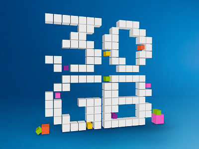 30 Gig 3d blocks data gigabyte isometric pixel visualize