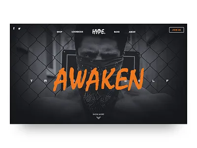 AWAKEN design fitness homepage index layout ui web website