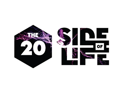 The 20 Side of Life Logo brand gaming identity logo modern purple rpg streaming