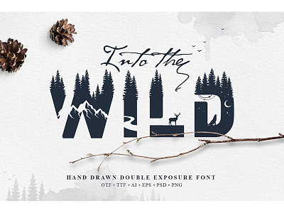 Into The Wild. Font alphabet colorful fonts creativemarket font hipster fonts illustration font ink alphabet lettering letters modern fonts type typeface