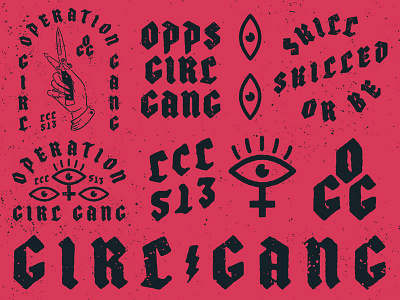 Operation Girl Gang black letter girl gang skill share typography