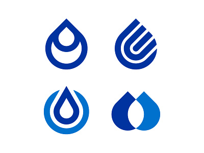 Drop/Water Logo Marks blue drop grid icon logo logotype mark minimalist monogram symbol typography water