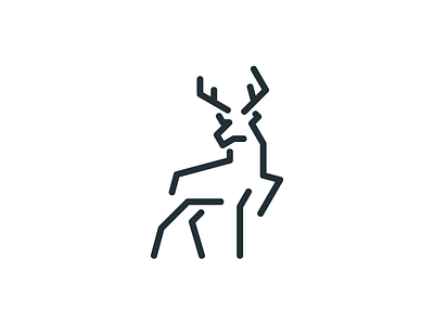 Deer animal deer line logo