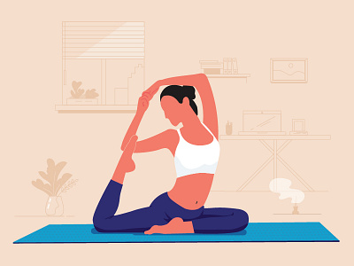 Yoga illustration girl illustrator yoya