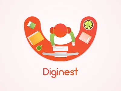 Illustration from a logo beyowi coworking desk diginest first illustration invite logo sketch survey