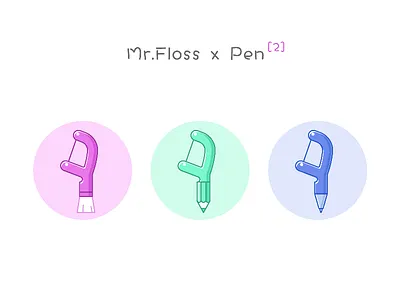 Mr.Floss x pen [2] cute floss icon pen
