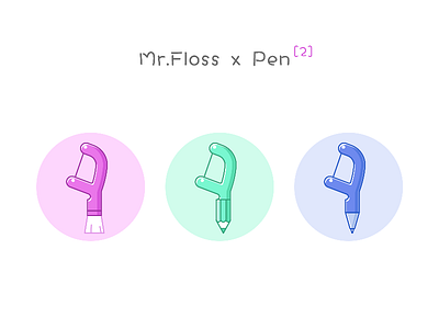 Mr.Floss x pen [2] cute floss icon pen