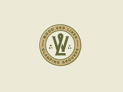 Wood & Linen Logo - Final buffalo ny camp camping geometric glamping outdoors tree wny woods