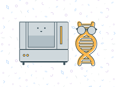 Fragments And Sanger data dna illustration machine science